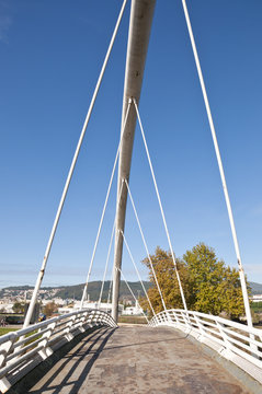 Footbridge over Lerez River, Galicia, Spain
