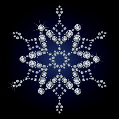 Snowflake made from diamonds. vector illustration - 37804889