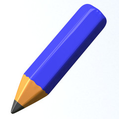 Blue pencil 3d