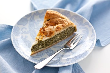 Kuchen mit Spinat und Feta Käse