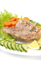 steak with vegetables