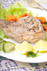 steak with vegetables