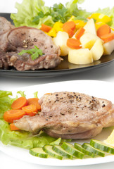 steak with vegetables