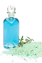 Lavendel, Badelotion and Salz, isoliert