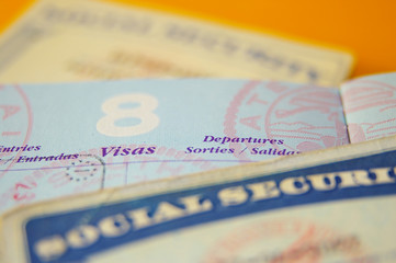 closeup of US government resident legal documents