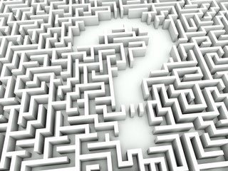 Maze with question sign