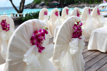 wedding venue set-up at the beach.