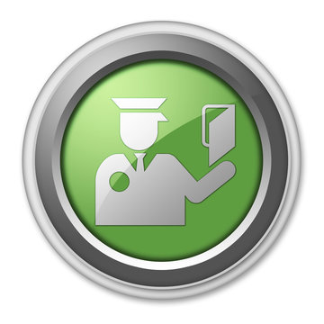 Green 3D Style Button "Immigration Symbol"