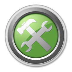 Obraz premium Green 3D Style Button 