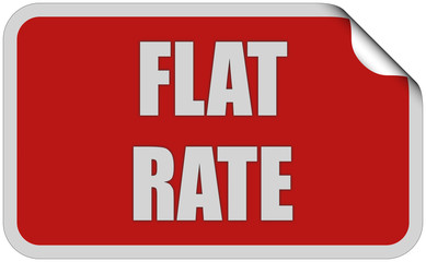 Sticker rot eckig curl oben FLATRATE