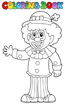 Coloring book with cheerful clown 3