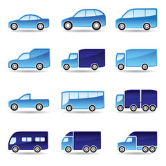 Fototapeta premium Road transport icon set - vector illustration
