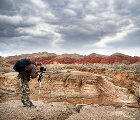 Photographer shooting nature