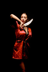 Frau macht Kampfsport