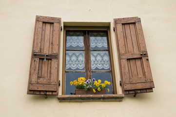 Window with flowers.