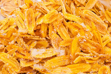 Dried bananas with sugar