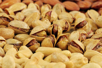 A macro of roasted Pistachio