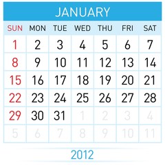 Calendar in January