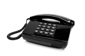 Klassisches schwarzes Telefon aus den Achtzigern
