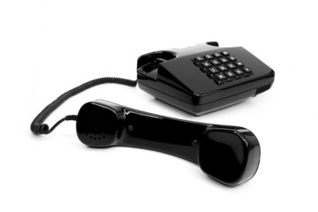 Klassisches schwarzes Telefon aus den Achtzigern