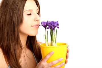 Frau mit Blumen