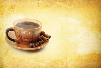 coffe on vintage background