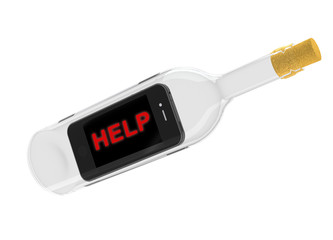 smartphone in a bottle