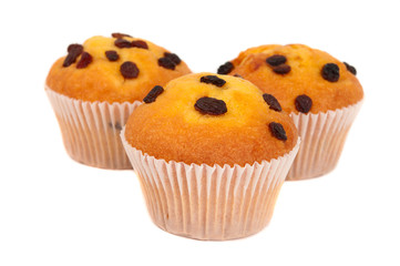 muffins with raisins isolated