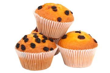 muffins with raisins isolated