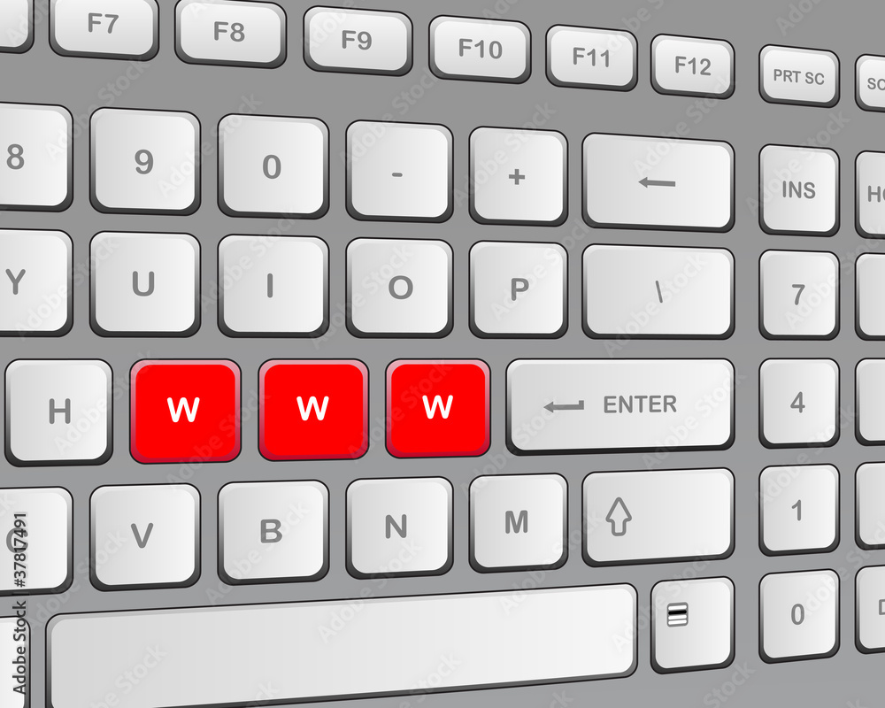 Aufkleber Keyboard with three red buttons 