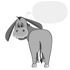 Donkey with speech cloud