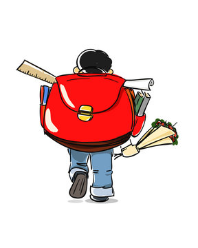 Schoolboy on his way