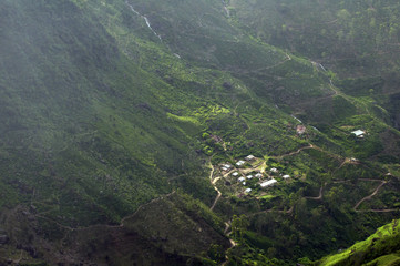 Fototapeta premium Village between the hills