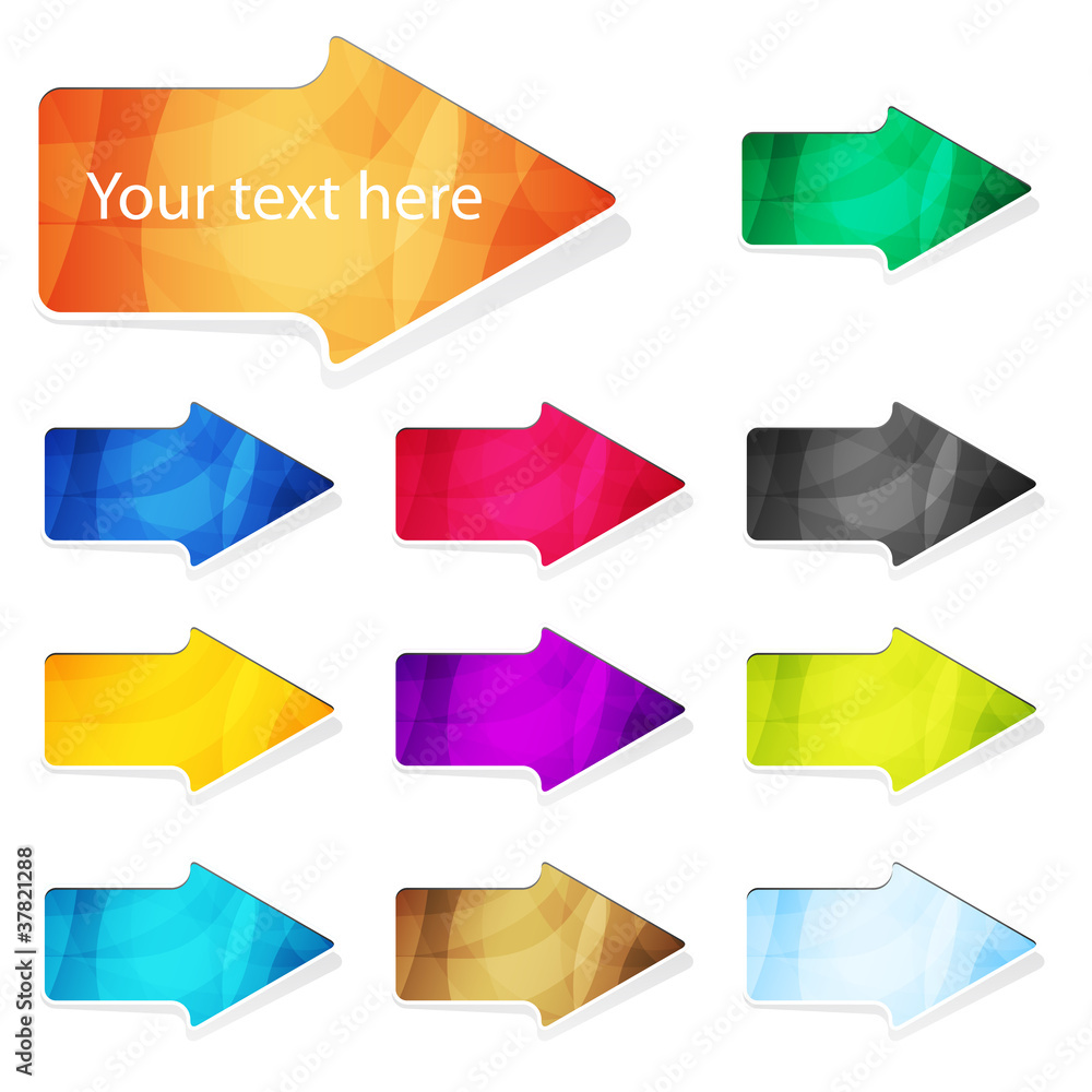 Poster set of vector arrows with place for your text