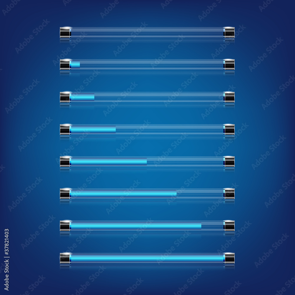 Poster loading bar in 8 positions for any non-white background