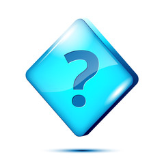 Blue glossy HELP web button