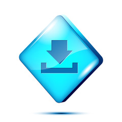 Blue glossy DOWNLOAD web button