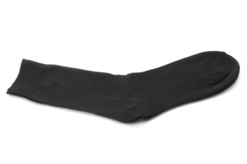 Black socks close-up on a white background