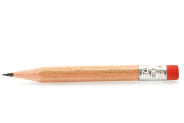 Wooden pencil on a white background