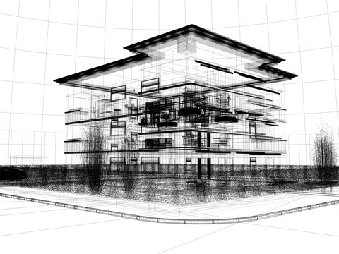 appartamento rendering 3d exterior architettura progetto