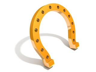 gold success horseshoe on white background