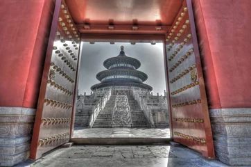 Poster Gate to the past: Chinese landmark Temple of Heaven, hdr image © wusuowei