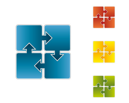 4 Pfeile Schema f&uuml;r Pr&auml;sentation