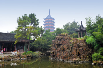 Chinese garden in Suzhou, China