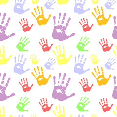 Fototapeta premium Silhouettes of hands, pattern; seamless