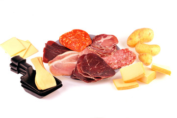 Ingrédients pour une raclette