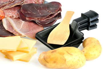 Les ingrédients pour une raclette