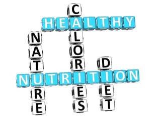 3D Nutrition Health Diet Crossword
