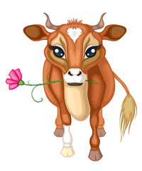 Cute brown cow