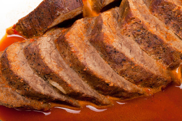 Deer roast with sauce